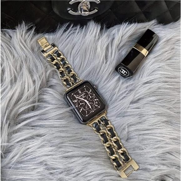 NEW Gold/Black Luxury Apple Watch Band main image 4